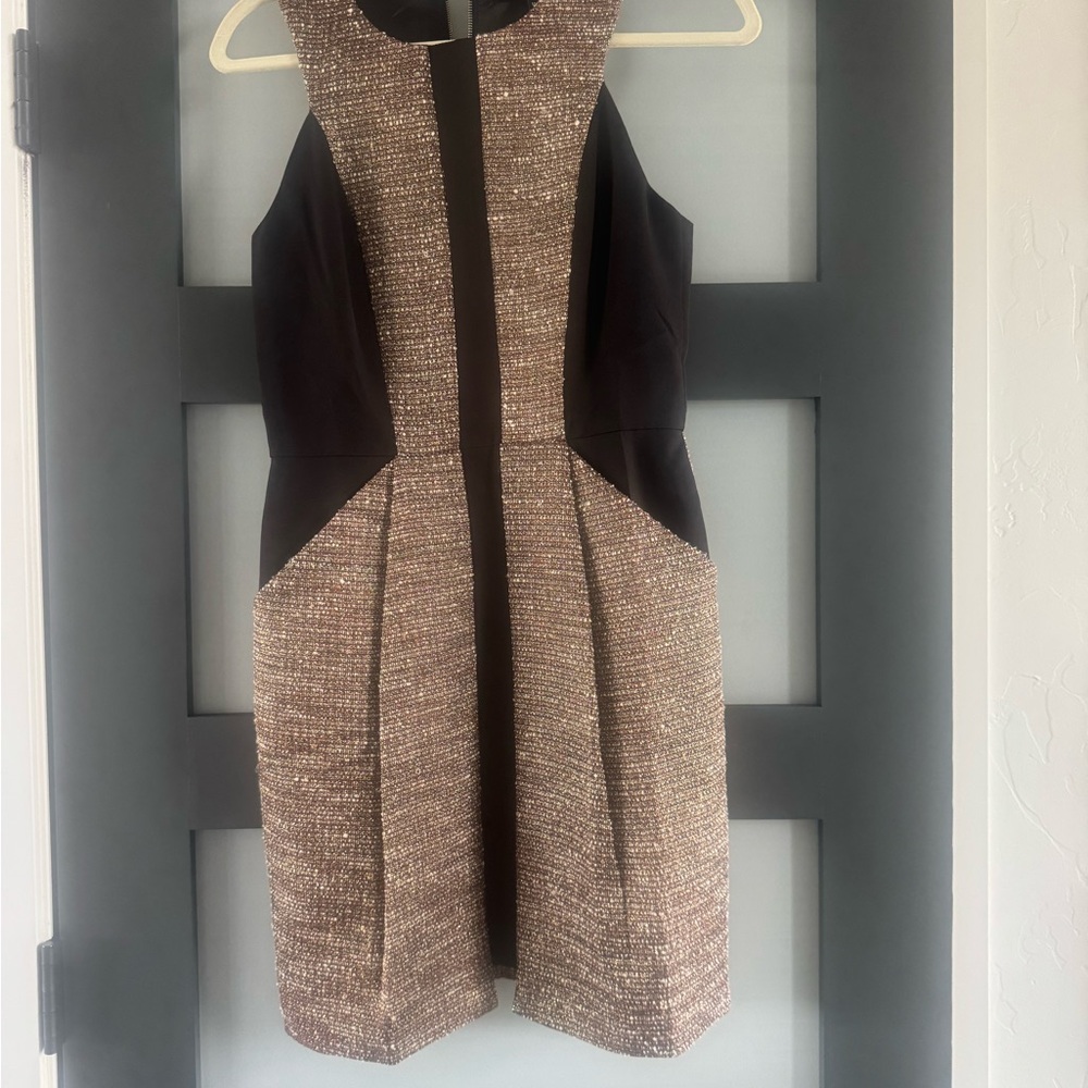 Adelyn Rae Black and Brown Mini Dress